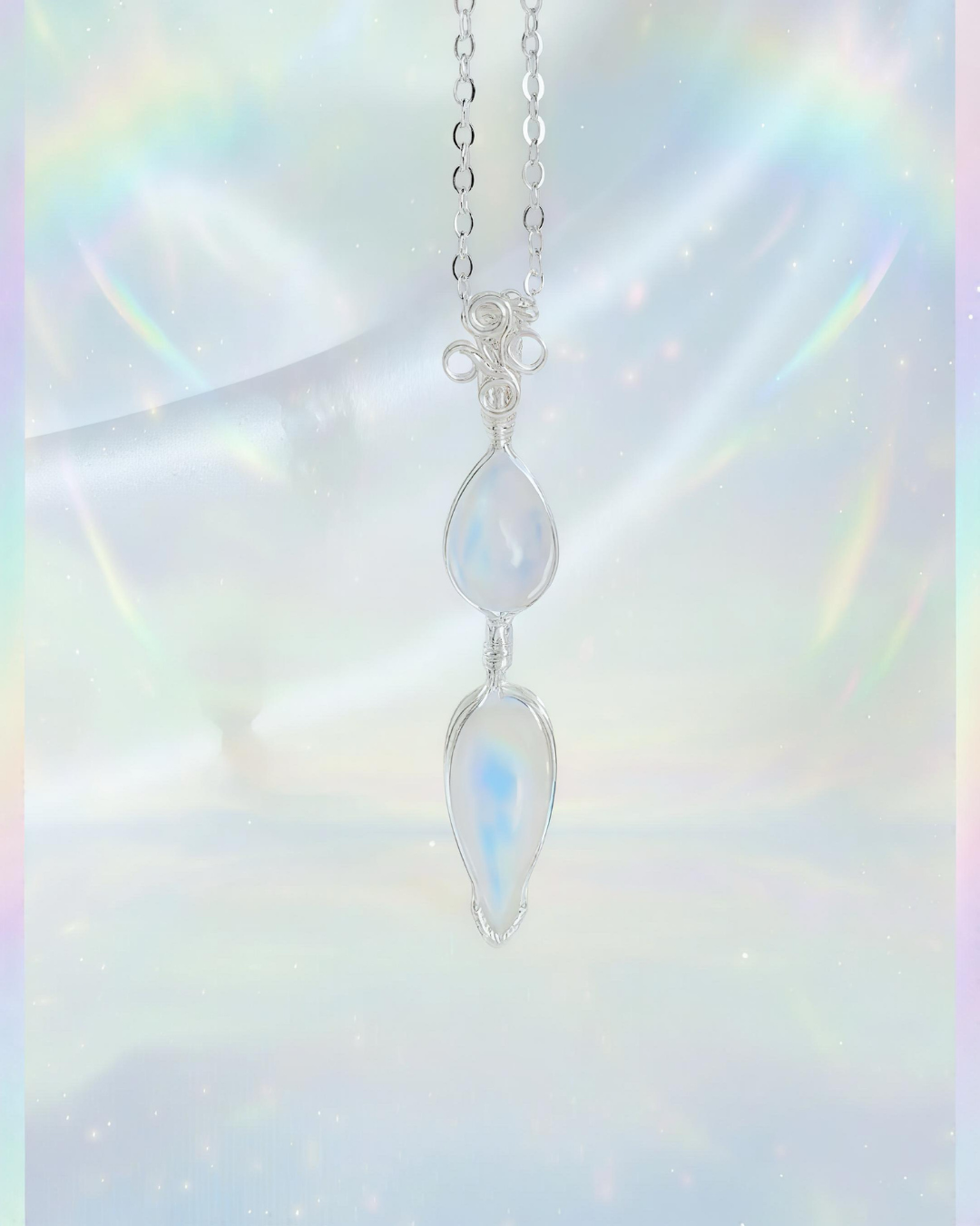 S925 Dual Moonstone Necklace – No.01
