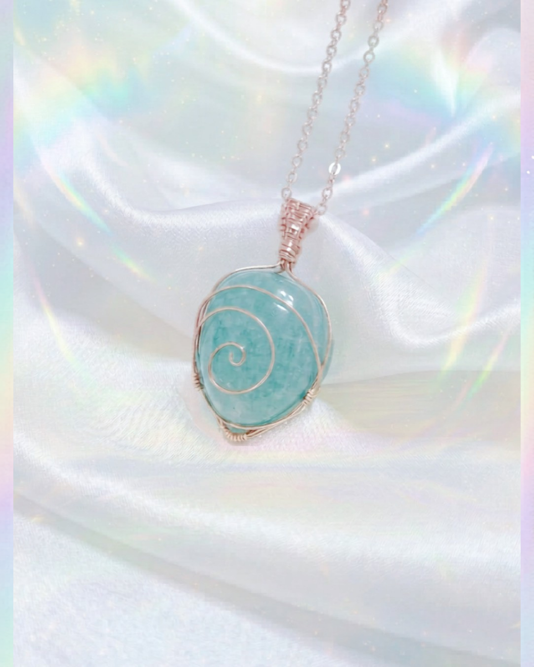 S925 Amazonite Necklace – No.01 (18K Rose Gold Plated)