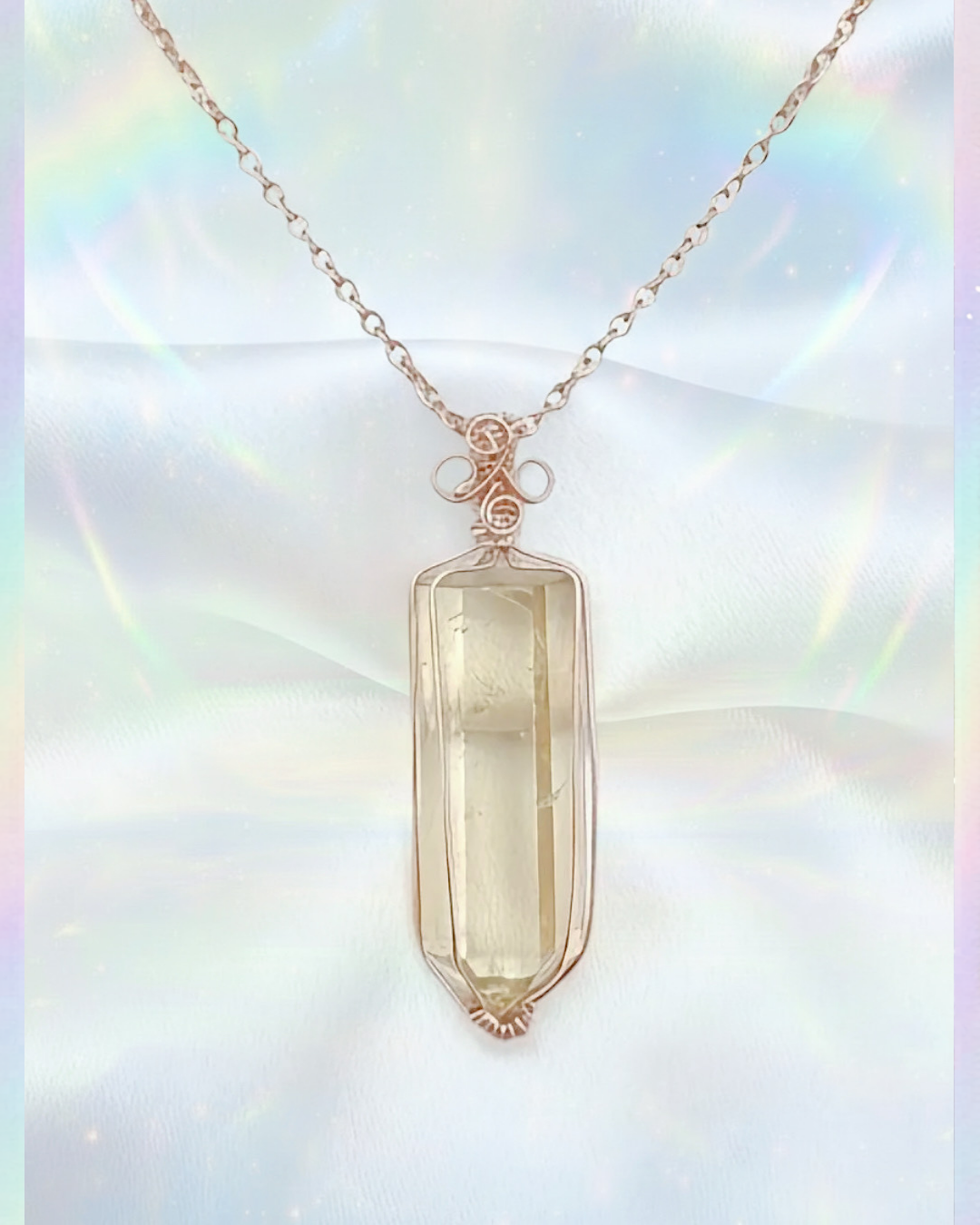S925 Citrine Necklace – No.01 (18K Rose Gold Plated)