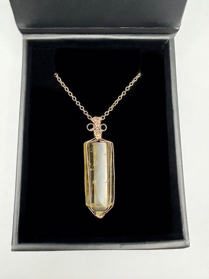 S925 Citrine Necklace – No.01 (18K Rose Gold Plated)
