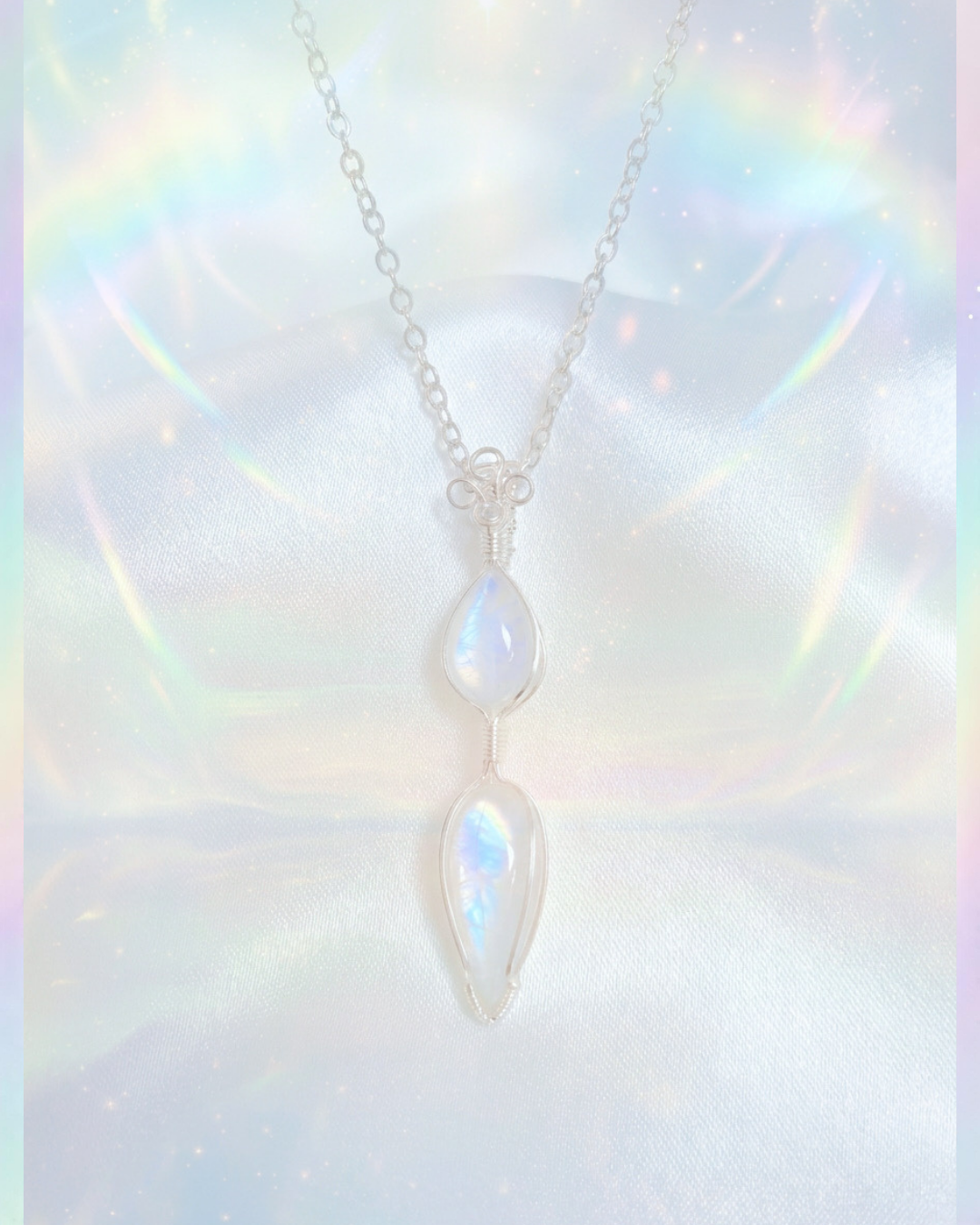 S925 Dual Moonstone Necklace – No.01