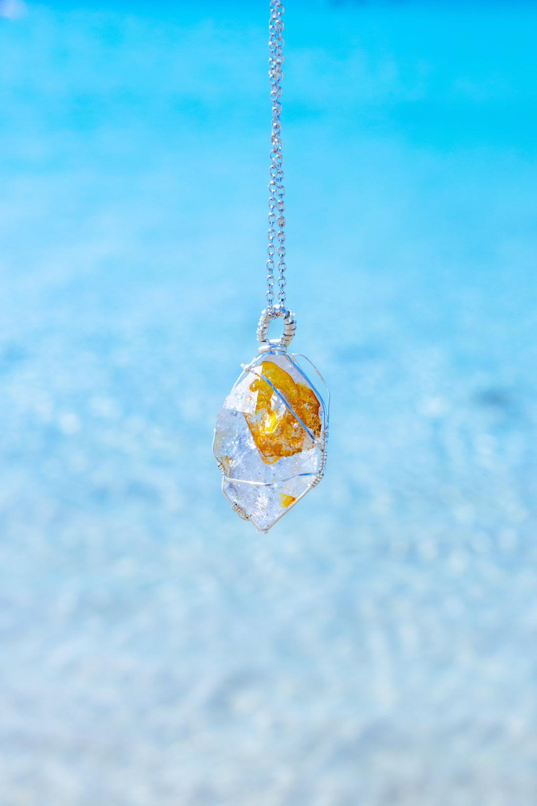 Basic Wire Wrap Crystal Necklace