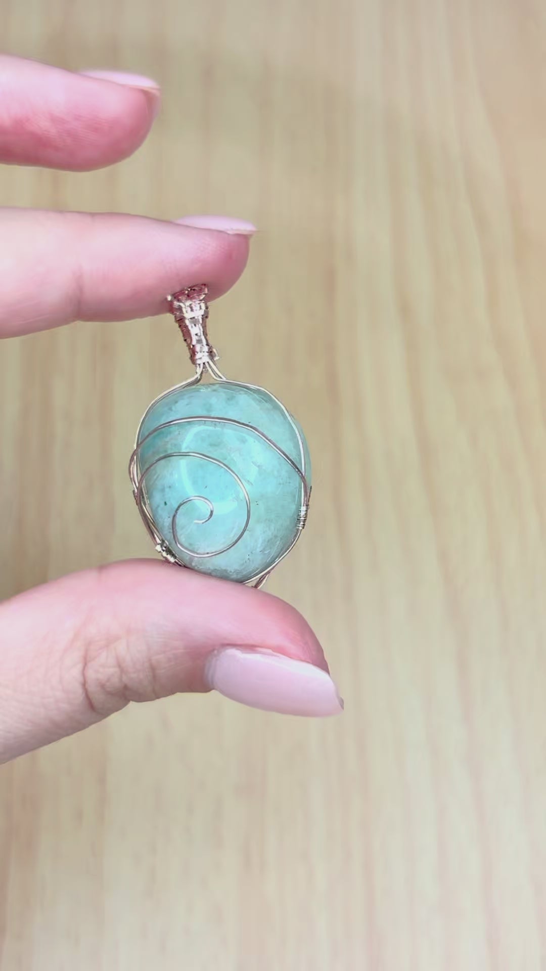 S925 Amazonite Necklace – No.01 (18K Rose Gold Plated)