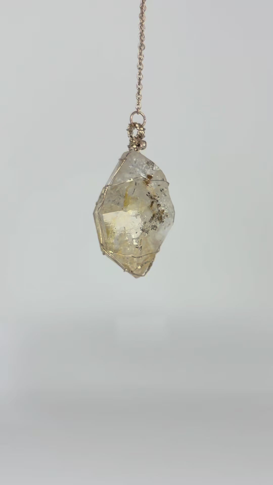 S925 Herkimer Diamond Necklace – No.01 (18K Rose Gold Plated)