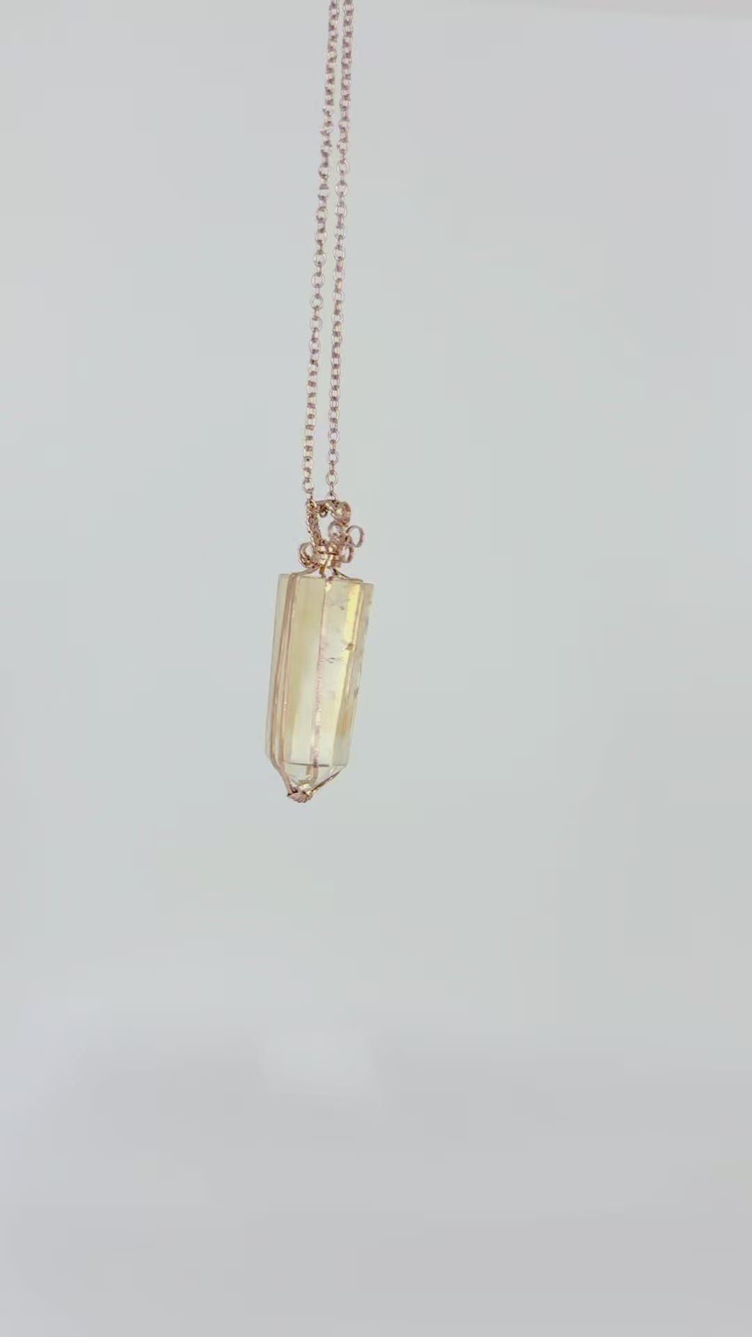 S925 Citrine Necklace – No.01 (18K Rose Gold Plated)