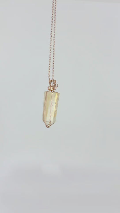 S925 Citrine Necklace – No.01 (18K Rose Gold Plated)