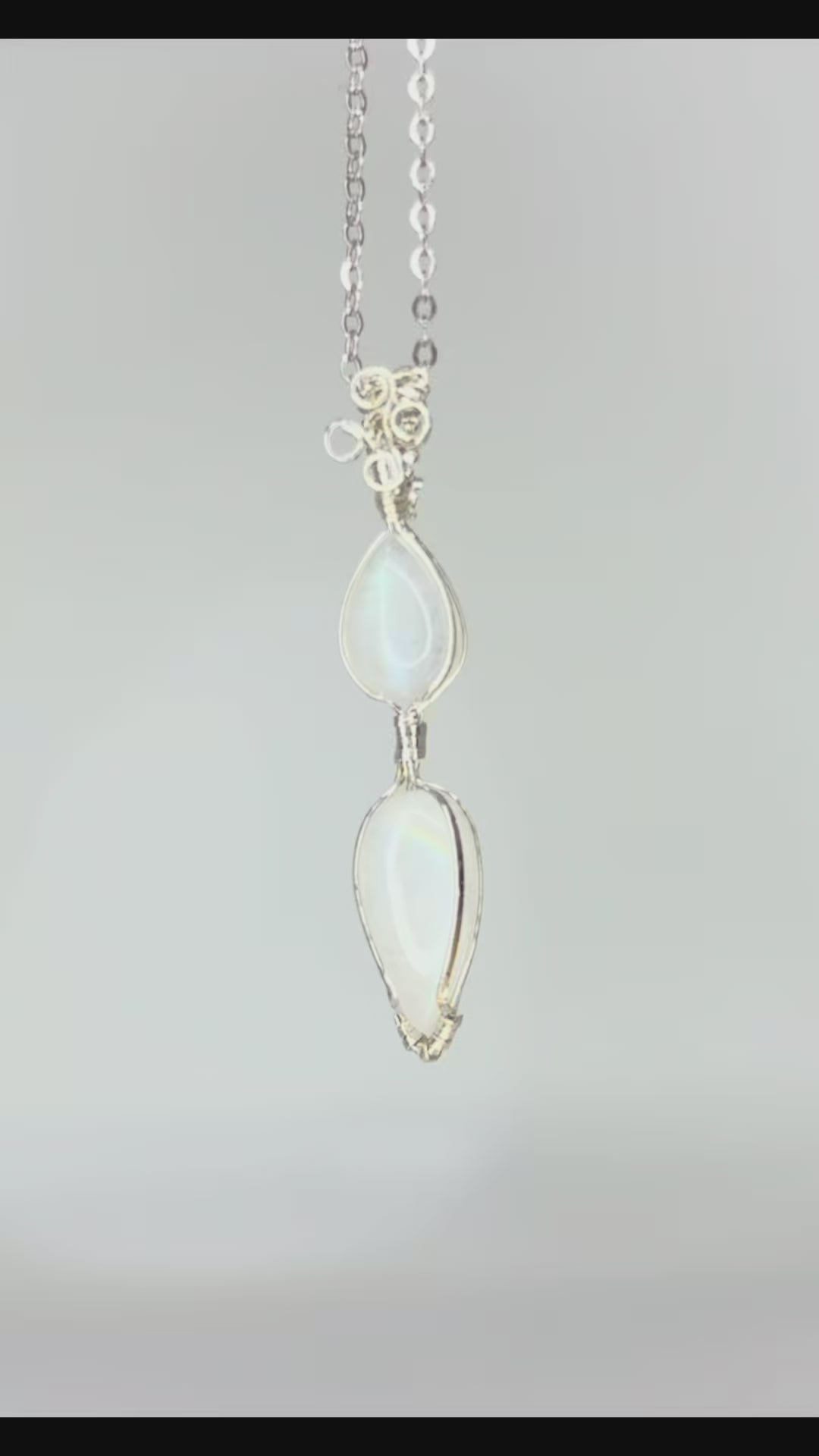 S925 Dual Moonstone Necklace – No.01