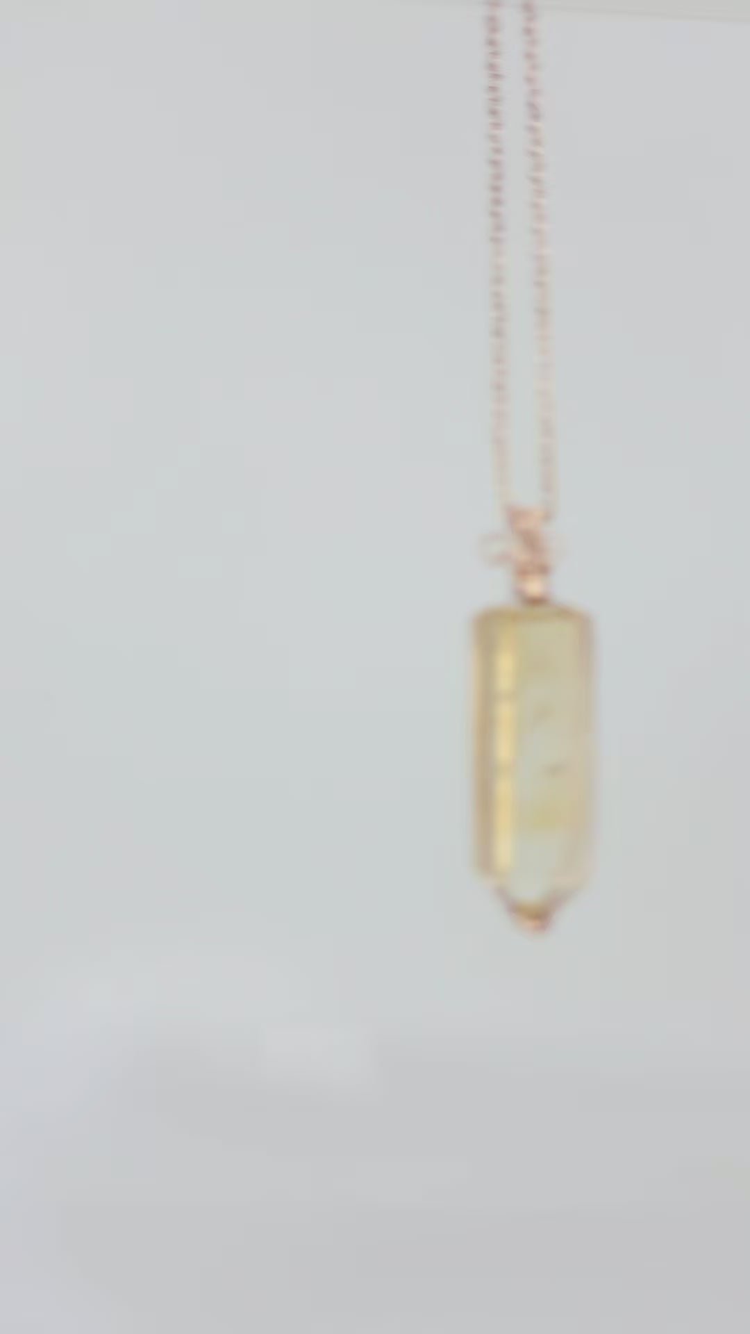 S925 Citrine Necklace – No.01 (18K Rose Gold Plated)