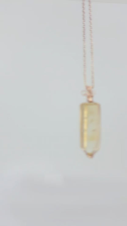 S925 Citrine Necklace – No.01 (18K Rose Gold Plated)
