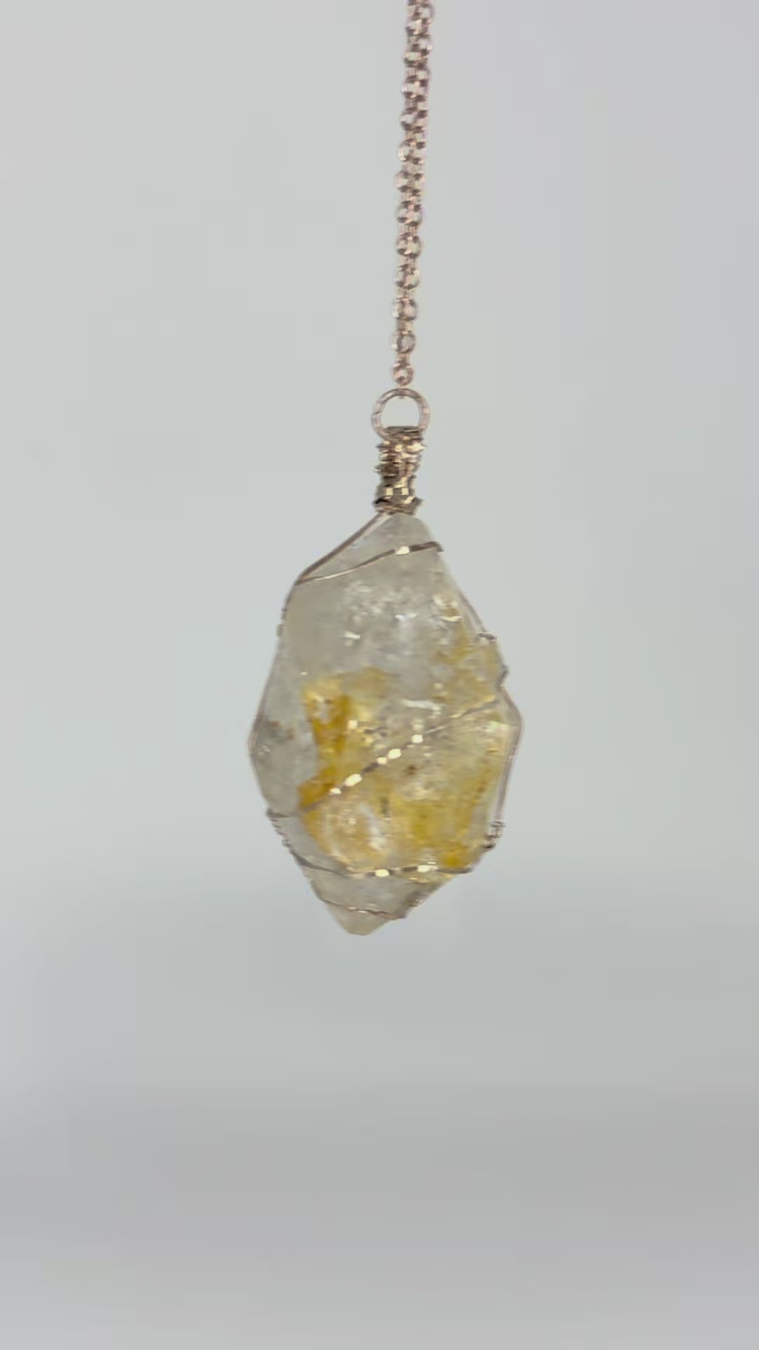 S925 Herkimer Diamond Necklace – No.01 (18K Rose Gold Plated)